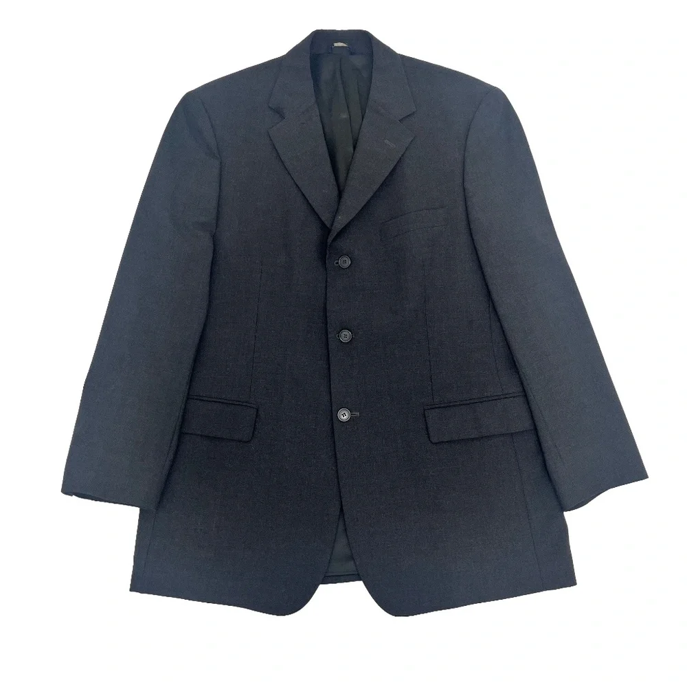Brooks Brothers 346 Men Single Breasted Blazer Jacket Black 3-Button Long Sleeve